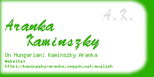 aranka kaminszky business card